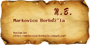Markovics Borbála névjegykártya