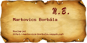 Markovics Borbála névjegykártya